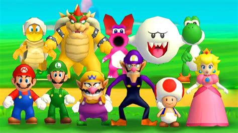 New Super Mario Bros Wii All Playable Characters Youtube