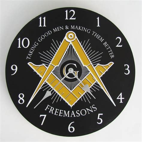 Freemason Brothers Free Mason Wall Clock Masonic Lodge Seal G Square