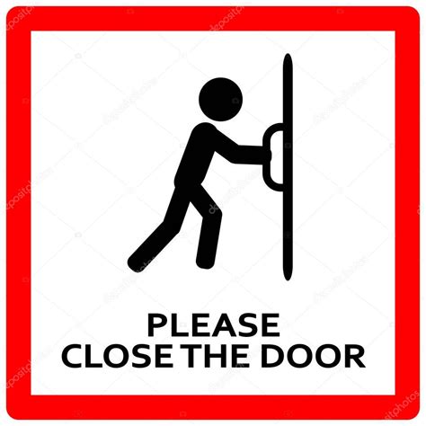Close Door Sign Keep Door Closed Sign — Stock Vector