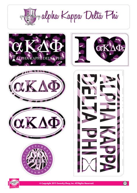 Alpha Kappa Delta Phi Animal Print Stickers Sororityshop