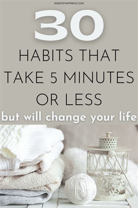 Five Minute Habits That Will Change Your Life In A Year Habits