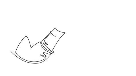 Self Drawing Animation Of Single Line Draw Two Hands Hook Each Other