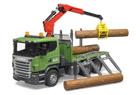 Bruder Scania R Series Timber Truck And Trunks Kids Forestry Model Toy