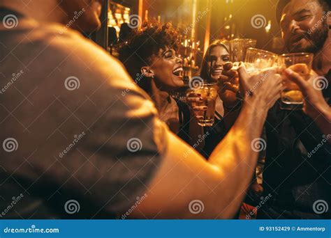 Young Friends At Nightclub Having Party Stock Image Image Of Entertainment Happy 93152429