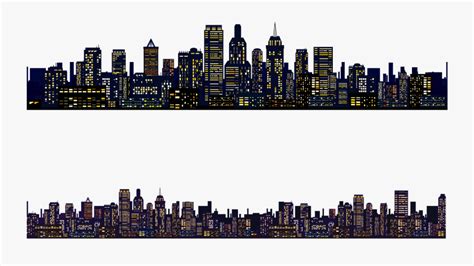 Clip Art New York City Night Skyline Buildings At Night Png Free