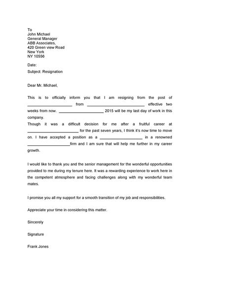 Resignation Letter Due To Lack Of Growth Opportunity For Your Needs