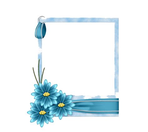 Floral Blue Frame Png Transparent Images Png All