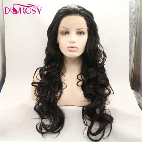 Dorosy Hair High Temperature Fiber Brazilian Hair Peruca Full Wigs Long Body Wave Synthetic Lace