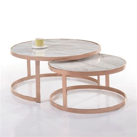 Izabela Ct2362ab Marble Top With Rose Gold Stainless Steel Coffee