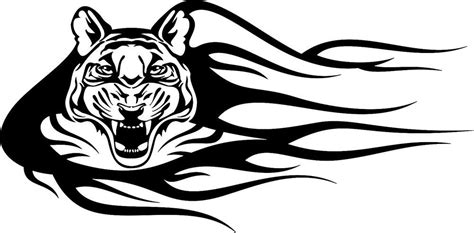 Tiger With Flames Vehicle Window Wall Vinyl Decal Sticker X