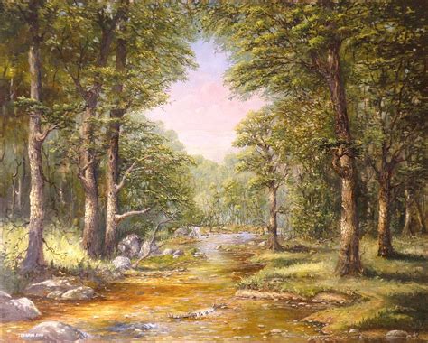 Landscape With Stream Painting By Thomas Kearon Fine Art America