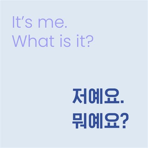 Talk To Me In Korean Level 1 Lesson 5 - TTMIK Level 1 Lesson 5 - It's me, What is it? by TalkToMeInKorean