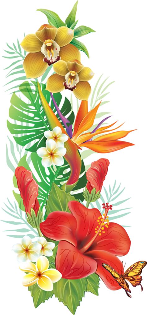 Watercolor Tropical Flowers Png How To Do Thing