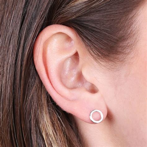 Dainty Sterling Silver Open Circle Stud Earrings By Lisa Angel