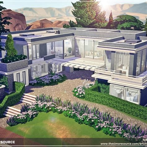 The Sims 4 Modern House No Cc 3 Bedrooms And 4 Bathrooms Download