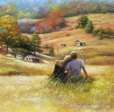 Country Lovers In Autumn Painting By Vickie Wade Fine Art America