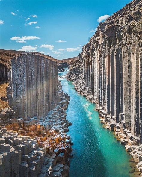 Giant Basalt Canyon In Stuolagil Iceland Beautiful Places To Travel