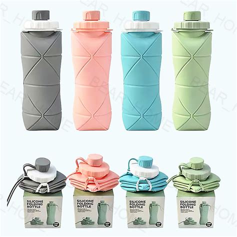 600ml Foldable Tumbler Silica Gel Foldable Water Bottle Leak Proof