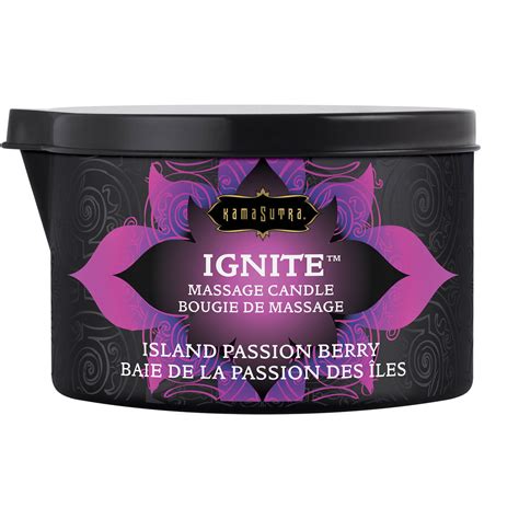 Kama Sutra Ignite Massage Oil Candle Island Passion Berry 6 Oz