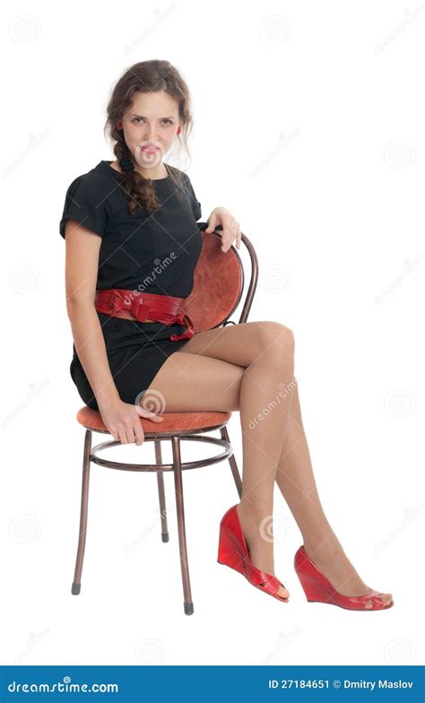 girl sits on a chair stock image image of confidence 27184651