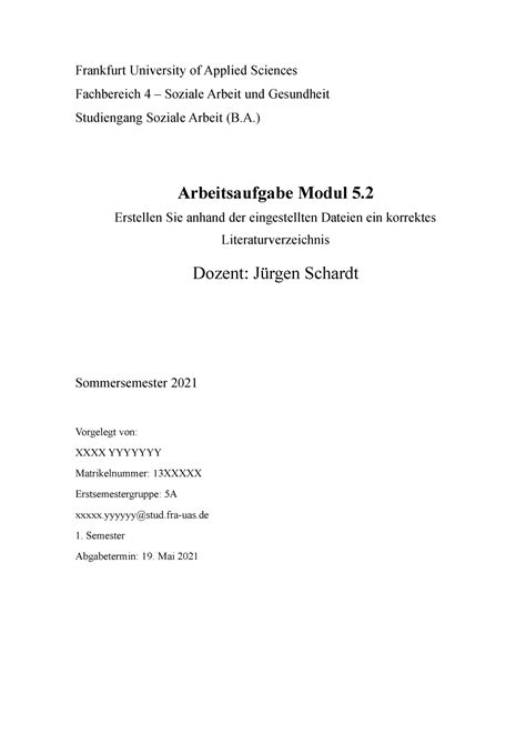 Literaturverzeichnis Aufg Frankfurt University Of Applied Sciences Fachbereich 4 Soziale