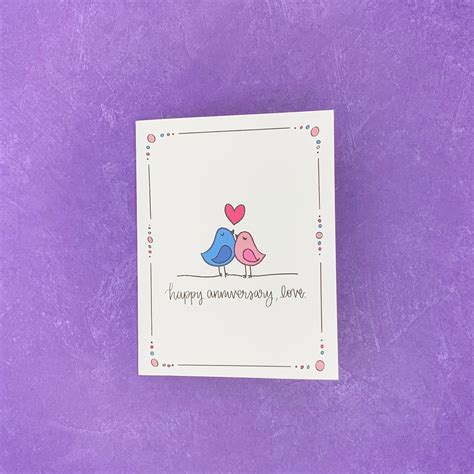 Happy Anniversary Love Birds Etsy