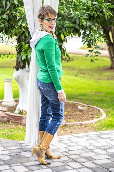 A Sampler Of 5 Hoodie Outfits For Women Over 50 With Layering