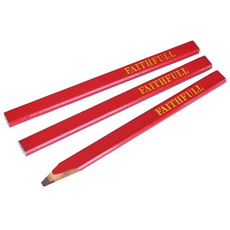 Faithfull Faicpr Carpenters Pencils Red Medium Pack 3 Rapid Online