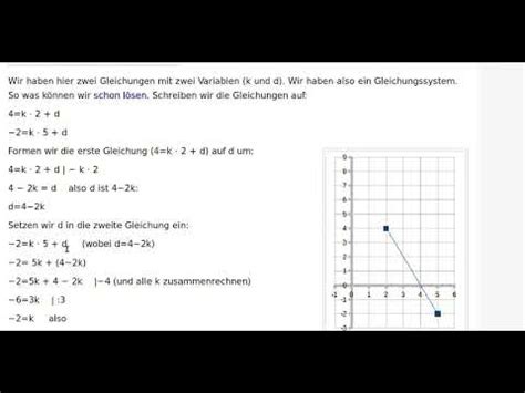Wie berechnet man m und b aus einem linearen funktionsgraphen? E1 12 Lineare Funktion mit 2 Punkten berechnen - YouTube