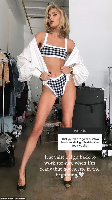 Elsa Hosk Shows Off Her Pre Pregnancy Figure In A Checkered Bikini