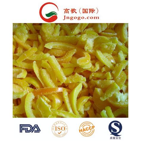 Chinese Frozen Yellow Pepper Sliced Iqf Yellow Pepper Strip Frozen