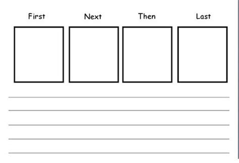 First Next Then Last Blank Sequence Sheet First Grade Writing