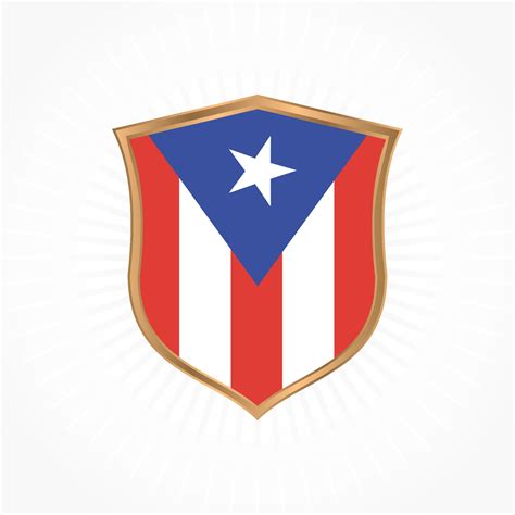 Puerto Rico Flag Vector With Shield Frame 3379195 Vector Art At Vecteezy