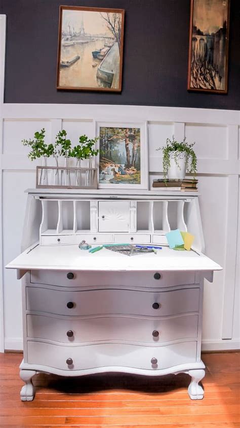 The secretary then moved to ryan's room as a temporary dresser for him since the previous one he had. Secretary Desk Makeover Tips: From Stuffy to Modern with Paint and Hardware in 2020 (With images ...