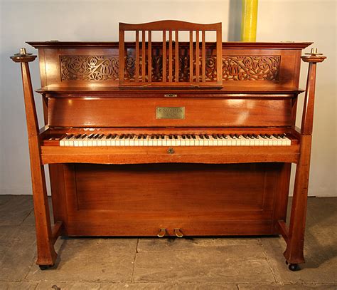 Bechstein Upright Piano With An Arts And Crafts Mahogany Case With