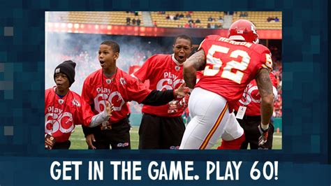 Youth flag football game nfl play 60. Get in the game. Play 60!