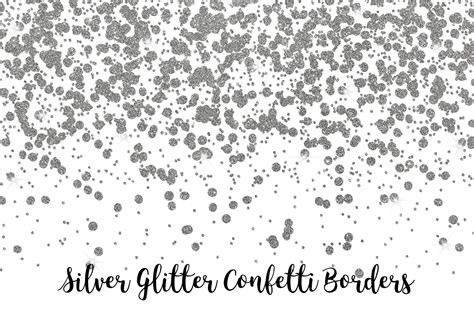 Silver Glitter Confetti Borders 331723 Scrapbooking Design Bundles