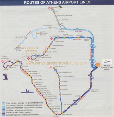 Athens Airport Lines Map Athens Airport • Mappery