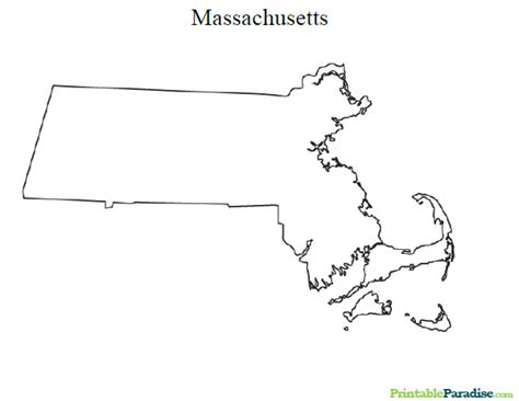 Printable State Map Of Massachusetts