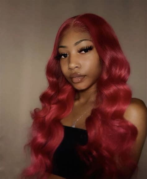 Red Frontal Weave Sew In Hair Styles Hair Inspiration Color Red