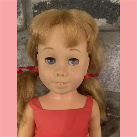 Rare Mattel Chatty Cathy Doll 1960s Soft Face Pigtail Wearing Red And