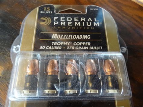 Federal Muzzleloader Bullets 50 Cal 270 Gr Trophy Copper 15 Rd