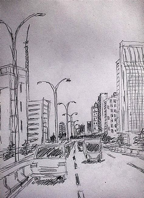 Baru 27 Sketsa Pemandangan Kota Jakarta