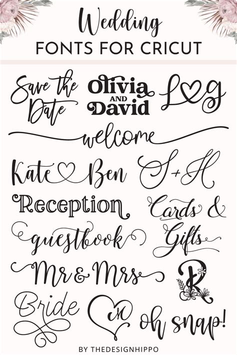 Best Wedding Fonts For Cricut Projects Cricut Fonts Wedding Fonts
