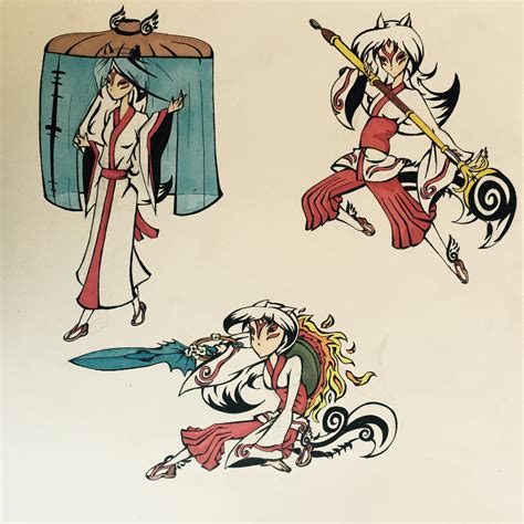 Humanamaterasu Okami Art Style By Rosethornart On Deviantart