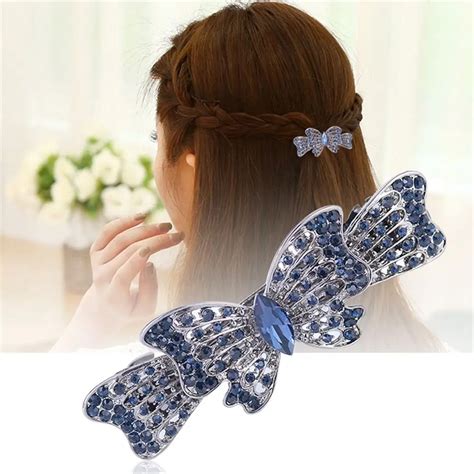 Hot Sale Hair Clips Girls Vintage Crystal Butterfly Hairpins Shiny Rhinestone For Women Girls