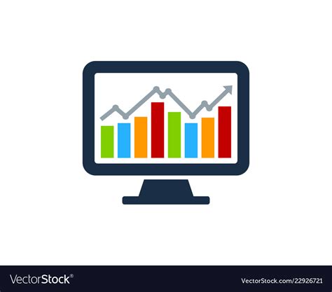 Desktop Stock Market Business Logo Icon Design Vector Image