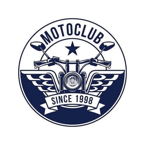 Insignia Del Logotipo Del Club De Motocicletas Dibujadas A Mano