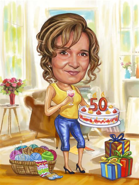 🎨 Personalized Caricature 50th Birthday T Idea From A Photo The