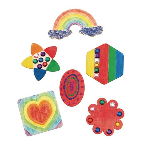 Colorations Decorate Your Own Wooden Magnet Shapes Set Of 12